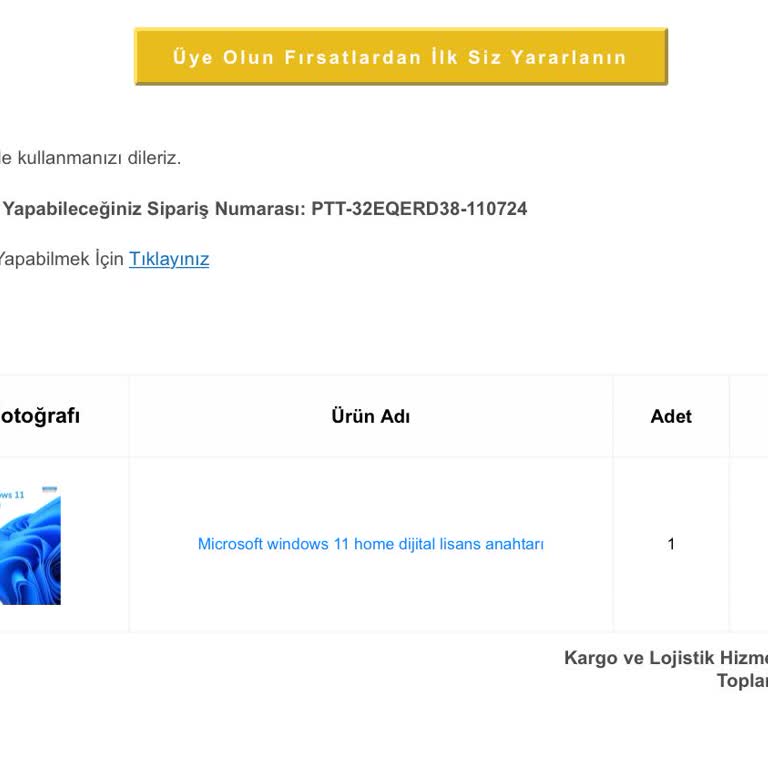 Pinti Store Windows 11 Lisans Anahtarı Teslim Edilmedi!
