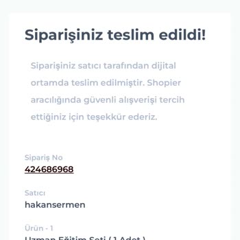 Shopier Üzerinden Dijital Ürün Teslim Edilmedi