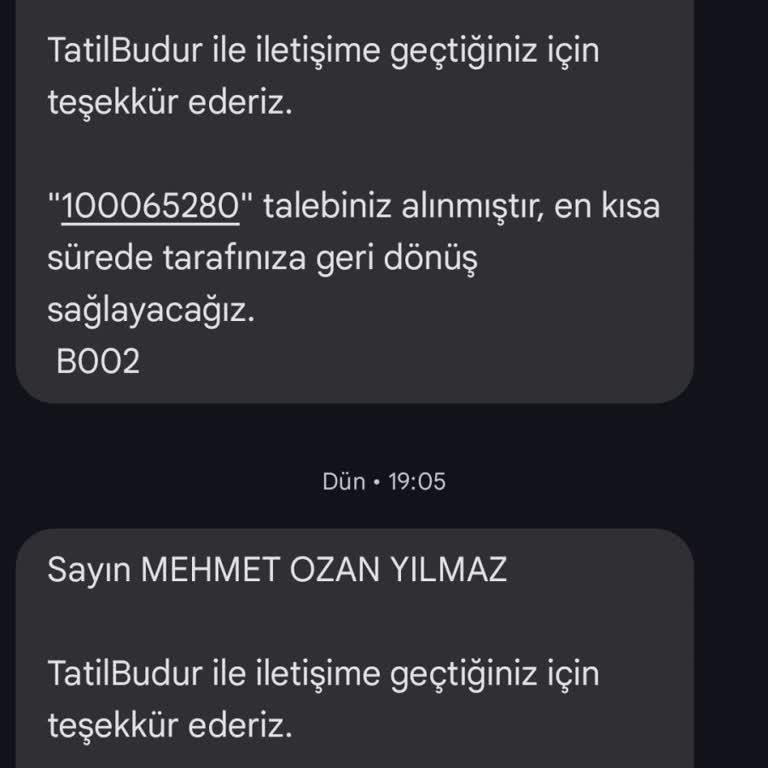 Tatil Budur.com İptal Ve Değişiklik Hakkında Muhatap Bulamamak