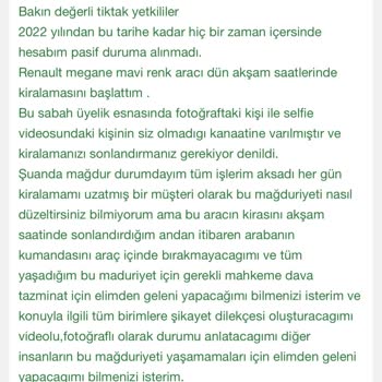 TikTak Kirala Üyeliği Pasife Almak