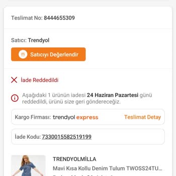 Trendyol Milla Ürün İadesi Sorunu