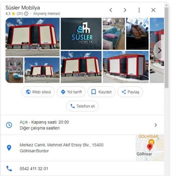 PttAVM Burdur Süsler Mobilya Day. Emt. Tic. Ltd. Şti