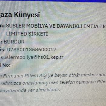 Burdur Süsler Mobilya Day. Emt. Tic. Ltd. Şti