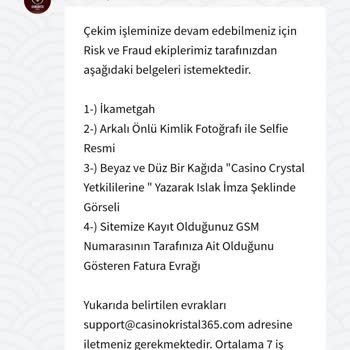 Casino Crystal Ödeme Yapmıyor Kesinlikle Yatırım Yapmayın