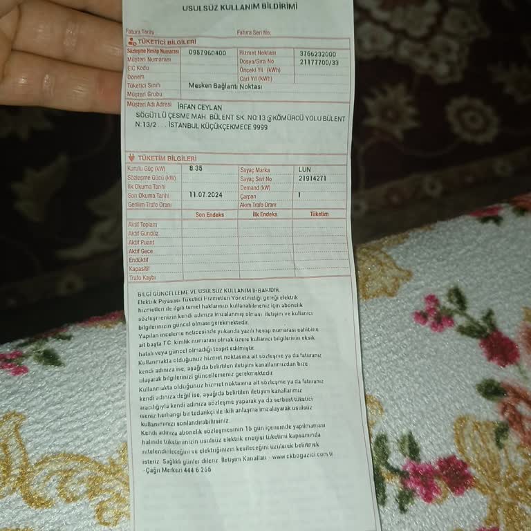 CK Boğaziçi Elektrik Usulsüz Kullanım Bildirimi