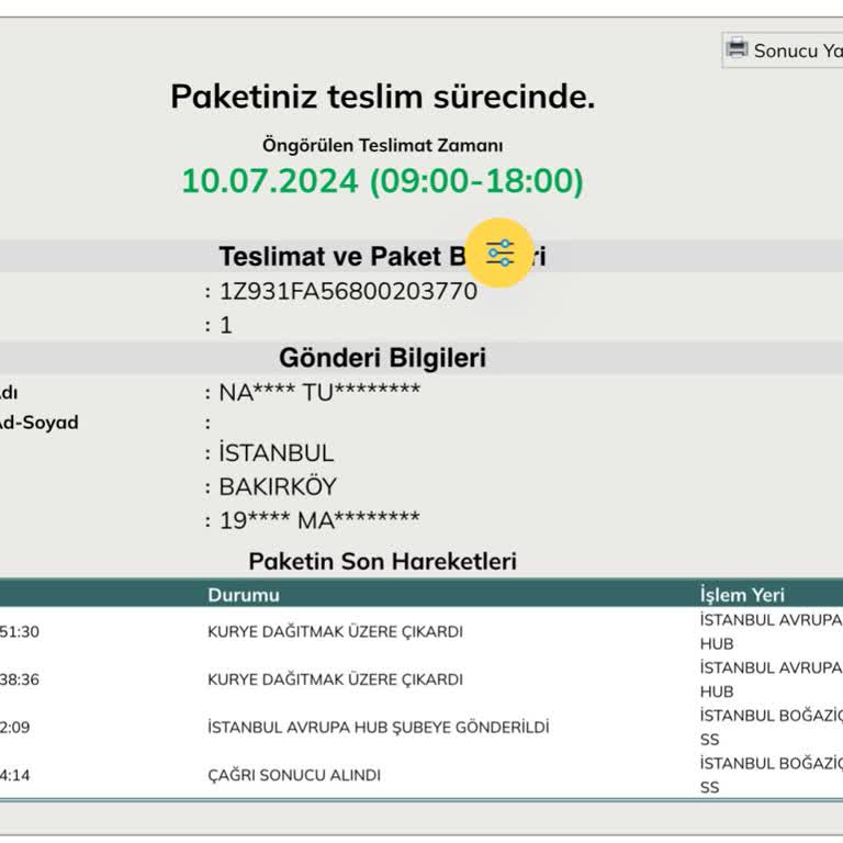 UPS'in Kargomu Tarafıma Ulaştıramaması