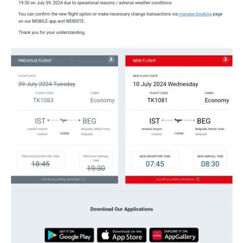 THY 1 Gün Ertelenen Uçuşumuz