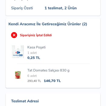 Carrefour SA Mağduriyetimin Giderilmesini İstiyorum