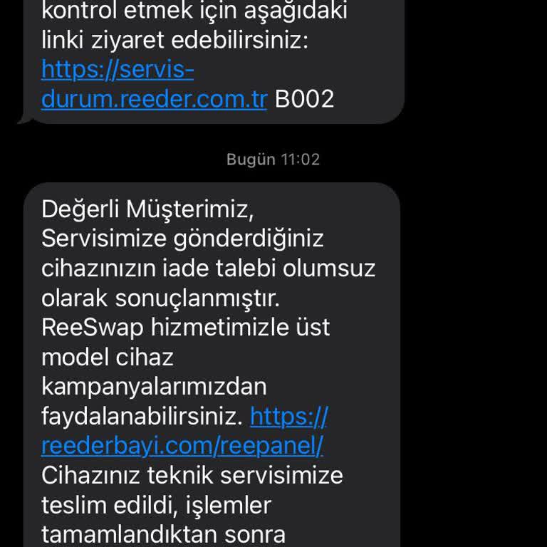 Reeder İade Kabul Edilsin Paramı Geri İstiyorum