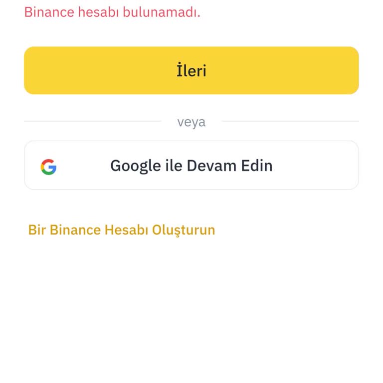 Binance Giriş Bölümünde Sorun