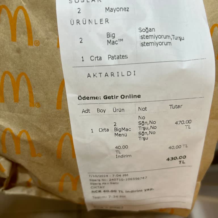 GetirYemek Ücret İadesi Yapmıyor
