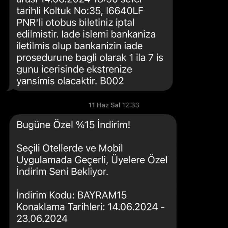 Obilet İptal Edilen Bilet Para İadem Yapılmadı