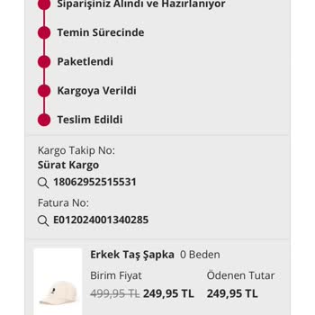 Sürat Kargo Nun Bana Teslimatını Yapmadığı Kargom Hakkında.