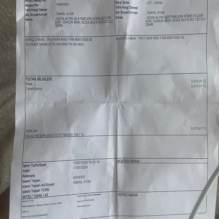 Akbank Manisa/ Soma Şubesinin Hatasından Dolayı 4000₺ Faiz Ödedik