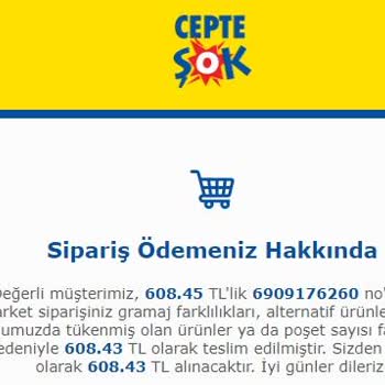 Şok Market Eksik Ürünlerin Para İadesini 10 Bin Kat Eksik Yapıyor.