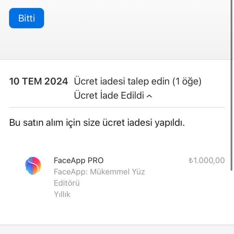 Apple Store Uygulama Ücret İadesi