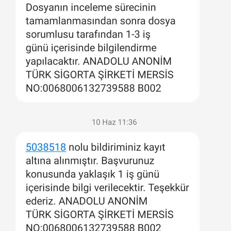 Anadolu Sigorta Hasar Ekibi İlgisizliği