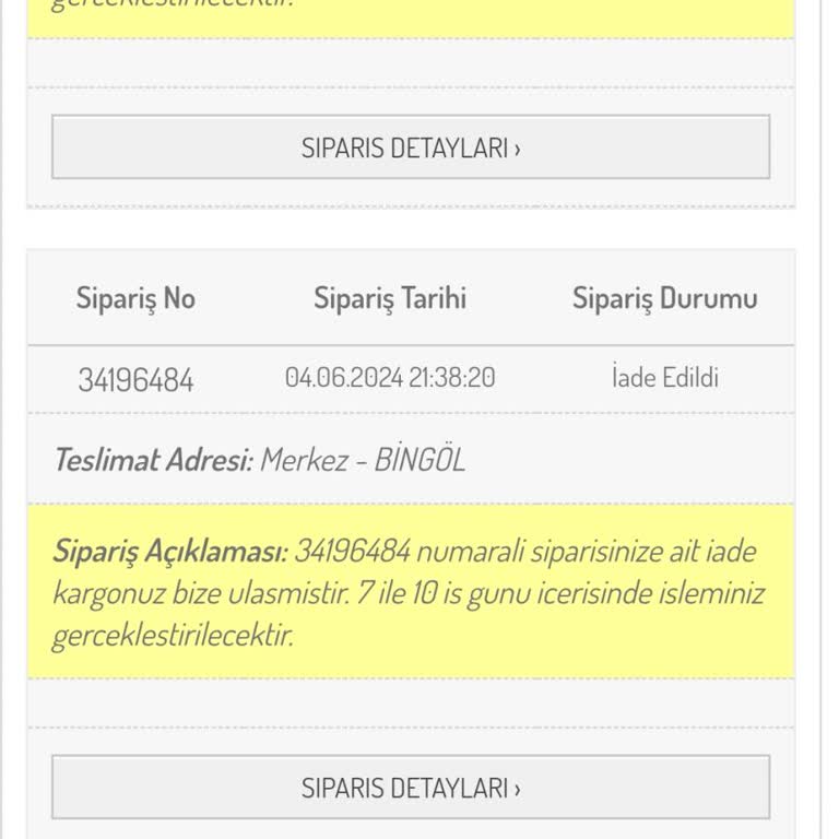 Sefamerve Gönderilen Ürünlerin Para İadesini Yapmıyor.