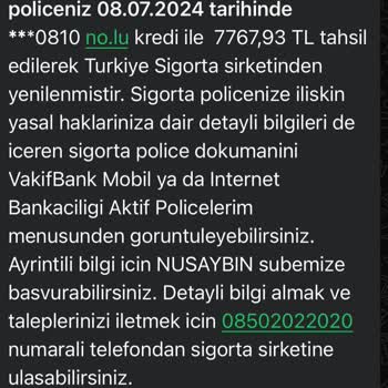 VakıfBank Sarı Panjur Konut Paket Sigortası Poliçe