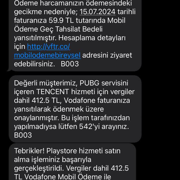 Vodafone Mobil Ödeme Şikayet