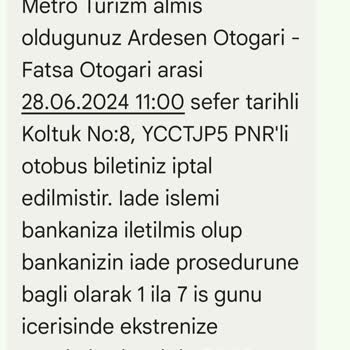 Obilet Bilet İptal İadem Gönderilmedi