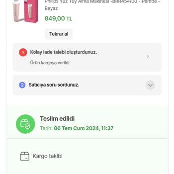 Hepsiburada Philips Yuz Tüy Alma Makinesi Bozuk Çıktı