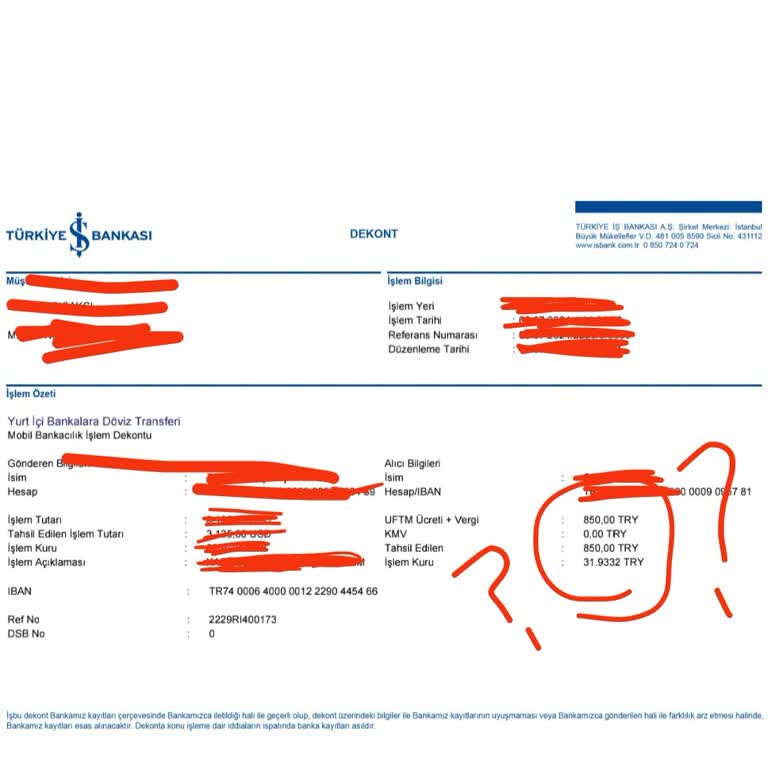 İş Bankası'ndan SWIFT İşleminde Haksız Kesinti