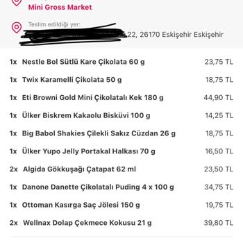 Yemeksepeti Market Yanlış Ve Eksik Sipariş