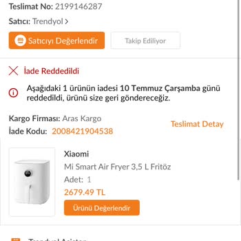 Trendyol'un Yetkili Servis Sıkıntısı ( Airfrey)