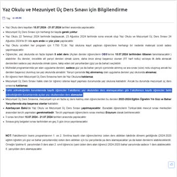 İstanbul Üniversitesi Yaz Okulu Açılmaması İle İlgili Sorunlar