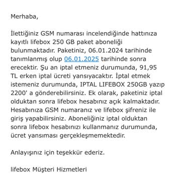 Lifebox Olmayan Üyeliğin Ücreti Alınıyor!