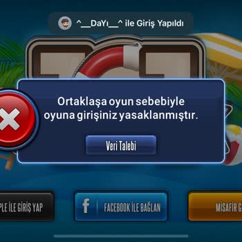 101 Okey Plus Hesap Engeli Kaldırma Talebi