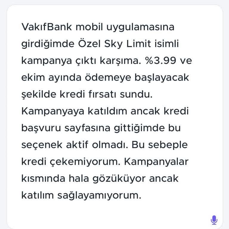 VakıfBank Özel Sky Kredisi
