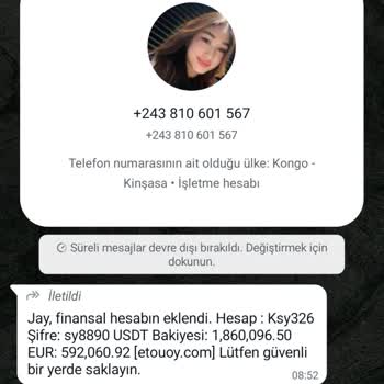 WhatsApp Üzerinden Gelen Şüpheli Mesaj