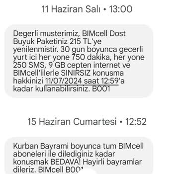 Bimcell Paket Yenilemek İçin 300,38 TL Bir Günde Yok Etti.