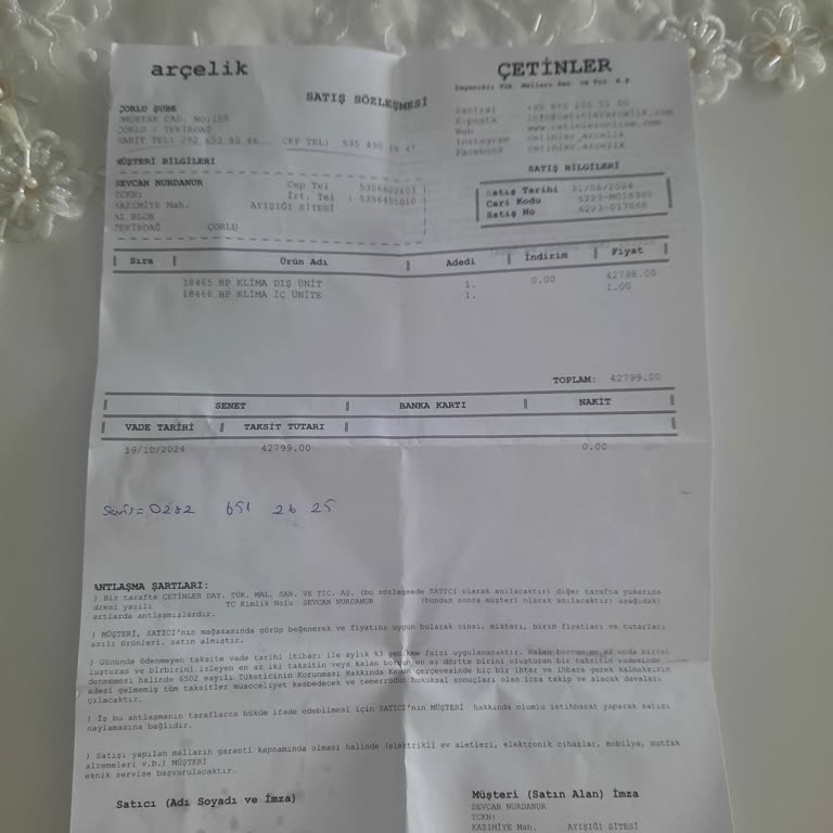 Çetinler Arçelik Klima Bozuk Çıktı