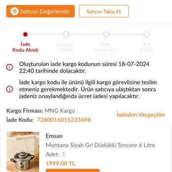 Emsan Ürünü Kırık Gelmesi İlgilenmemesi