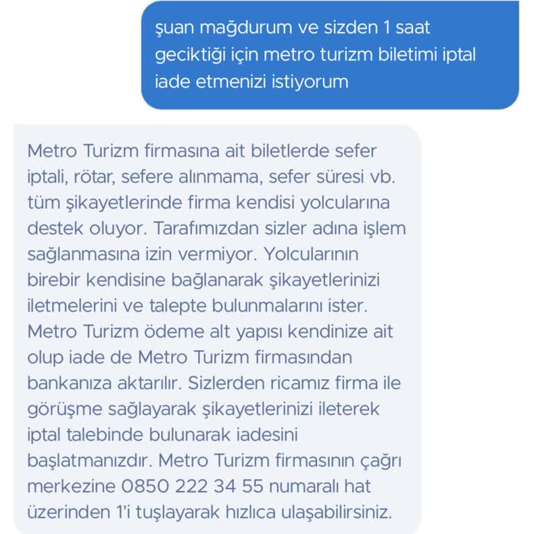 Obilet Metro Turizmin Gecikme Problemi