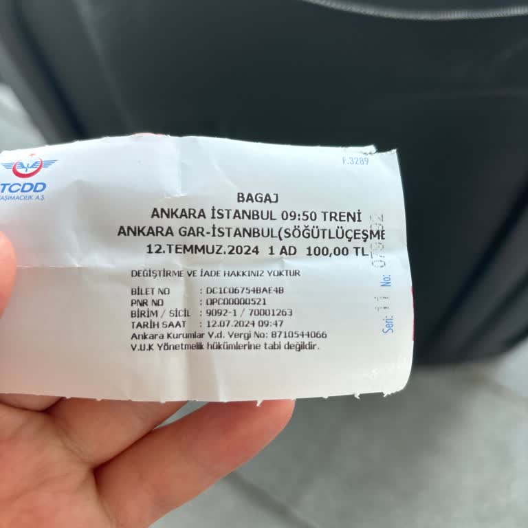 YHT (Yüksek Hızlı Tren) Bilgilendirme Yapılmadan Valiz Ücreti