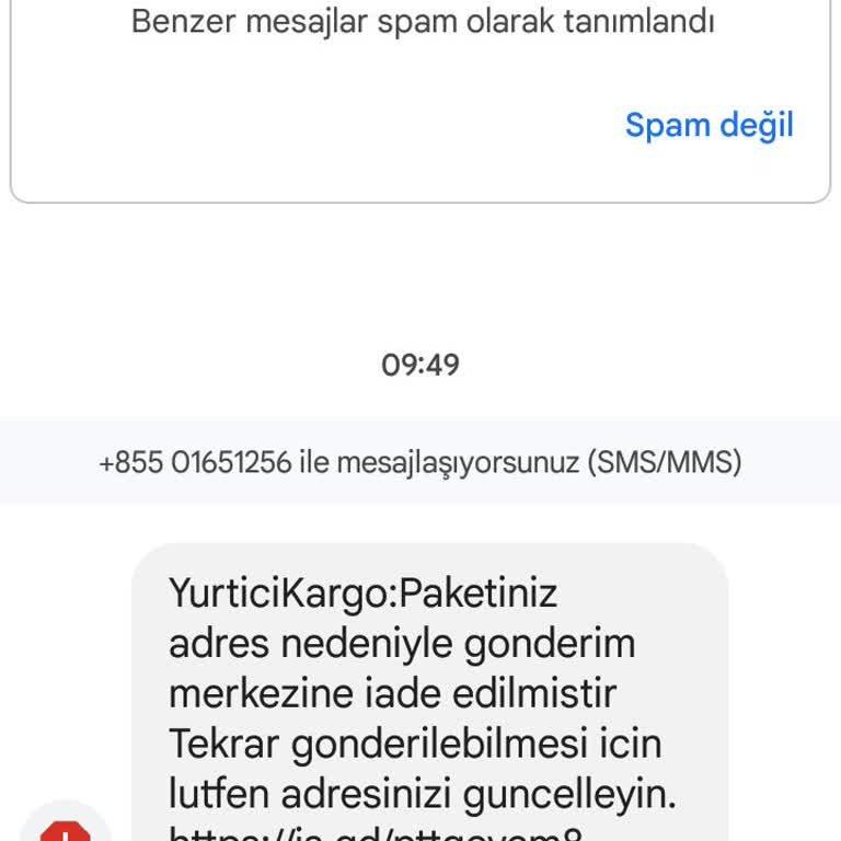 PTT Kargo Sahte Mesaj PTT