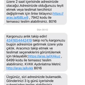 Aras Kargo Eve Teslimat Yapmıyor