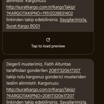 Sürat Kargo Başkalarına Ait Kargo Mesajları Bana Geliyor