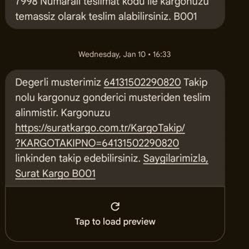Sürat Kargo Başkalarına Ait Kargo Mesajları Bana Geliyor
