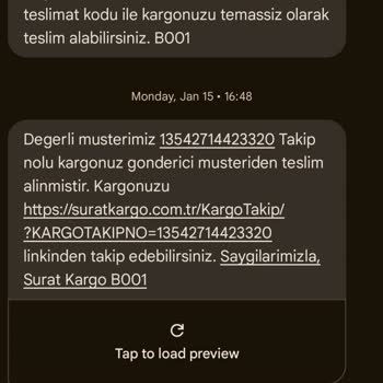 Sürat Kargo Başkalarına Ait Kargo Mesajları Bana Geliyor