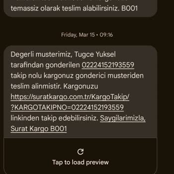 Sürat Kargo Başkalarına Ait Kargo Mesajları Bana Geliyor