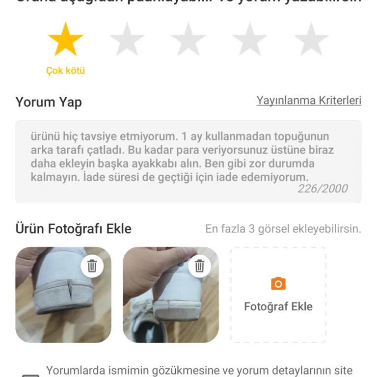 Hummel Ayakkabıda Kısa Sürede Yaşanan Kalite Sorunu