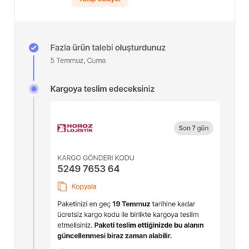 Hepsiburada İade Değişim Talep