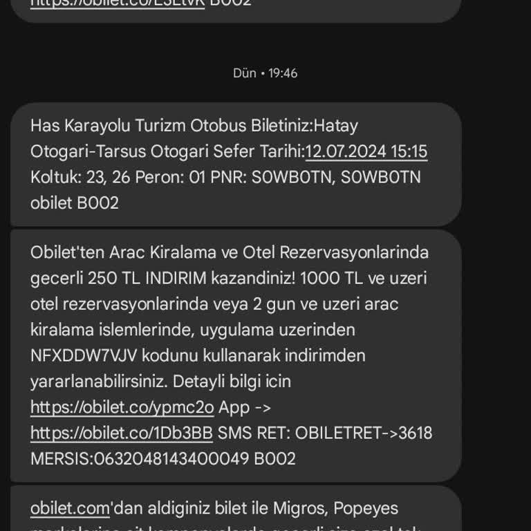Obilet Firmasından Aldığım Biletin İptal Edilmemesi.