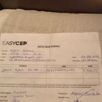 EasyCep Kusurlu Telefonun İadesini Gerçekleştirmiyor