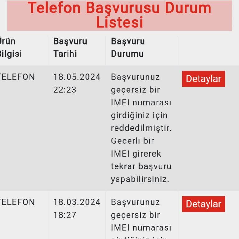 Gençlik ve Spor Bakanlığı Geçersiz IMEI'den Dolayı Başvurum Reddedildi